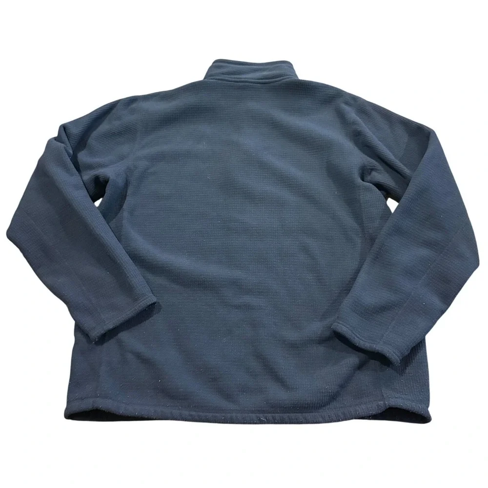 The North Face Mens XL 1/4 Zip Fleece Pullover Navy Blue Textured Grid Mid Layer